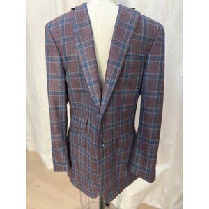 Loro Piana Plaid Blazer in Blue and Brown